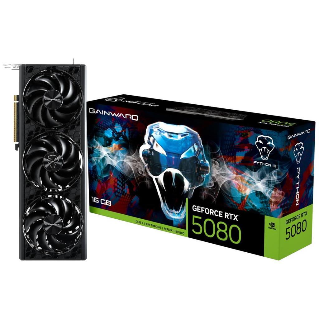 Placa de Vídeo Gainward NVIDIA GeForce RTX 5080 Python III, 16GB, GDDR7, DLSS, R