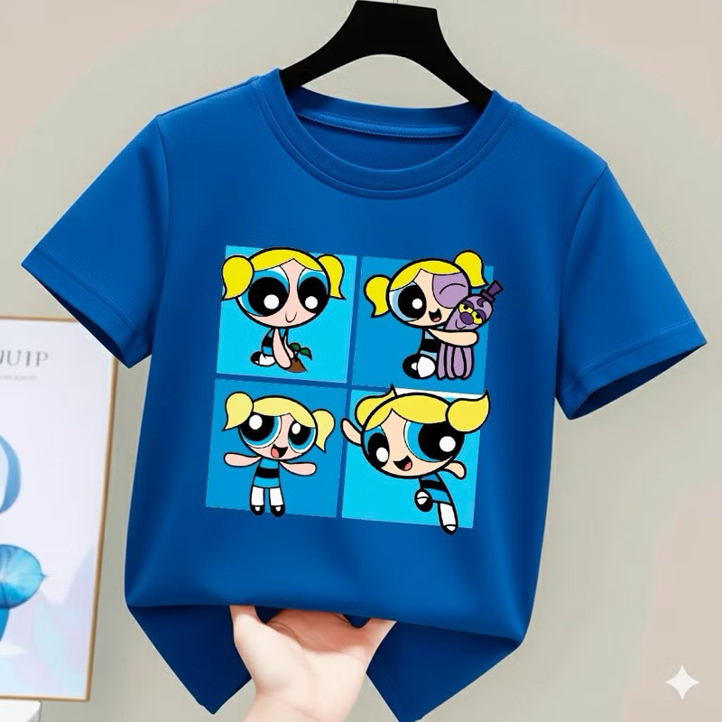 Camiseta Infantil De Algodão Lindinha/Florzinha/Docinho As Meninas SuperPoderosas Alta Qualidade - Elí Modas