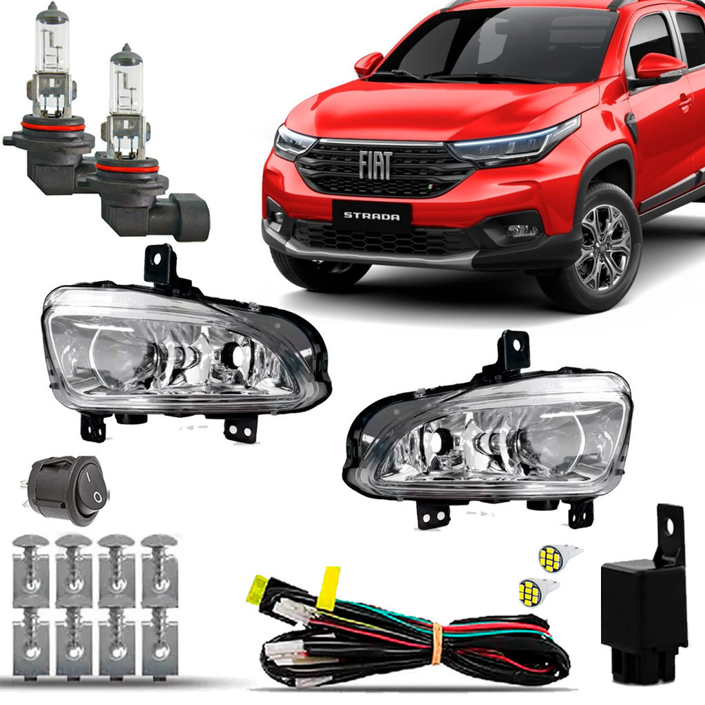 Kit Farol Milha Farolete Auxiliar Cibie Neblina Completo Strada 2020 2021 2022 2023 2024
