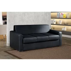 Sofá para Sala de Estar 3 Lugares 200cm Basic Preto