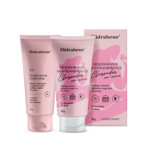 Imagem Kit Hidrabene Clareador Corporal 70g + Desodorante Antitranspirante Clareador 70g