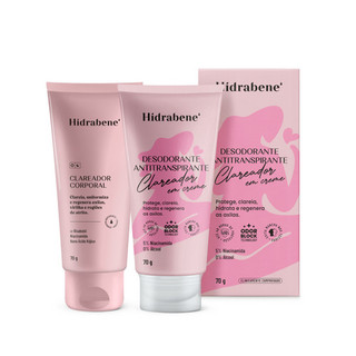 Kit Hidrabene Clareador Corporal 70g + Desodorante Antitranspirante Clareador 70g