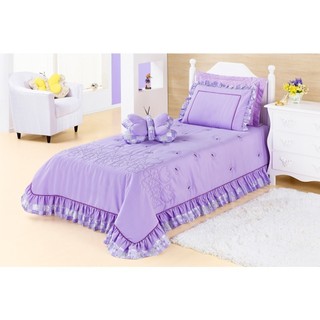 Kit Cobre-Leito Infantil Borboleta 3 Peças Cama Solteiro Menina Colcha Estampada Decorativa Roupa de Cama Quarto