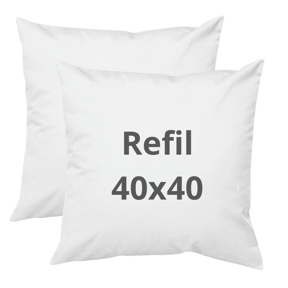 Kit: 2 Almofadas de enchimento - refil 40x40cm 100% fibra - antialérgico