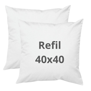 Kit: 2 Almofadas de enchimento - refil 40x40cm 100% fibra - antialérgico