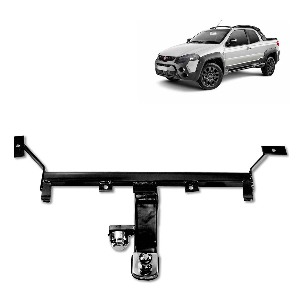 Engate Fiat Strada Adventure 1998-2020 500Kg Kit Completo REFT4000 Reforçado Inmetro Carretinha