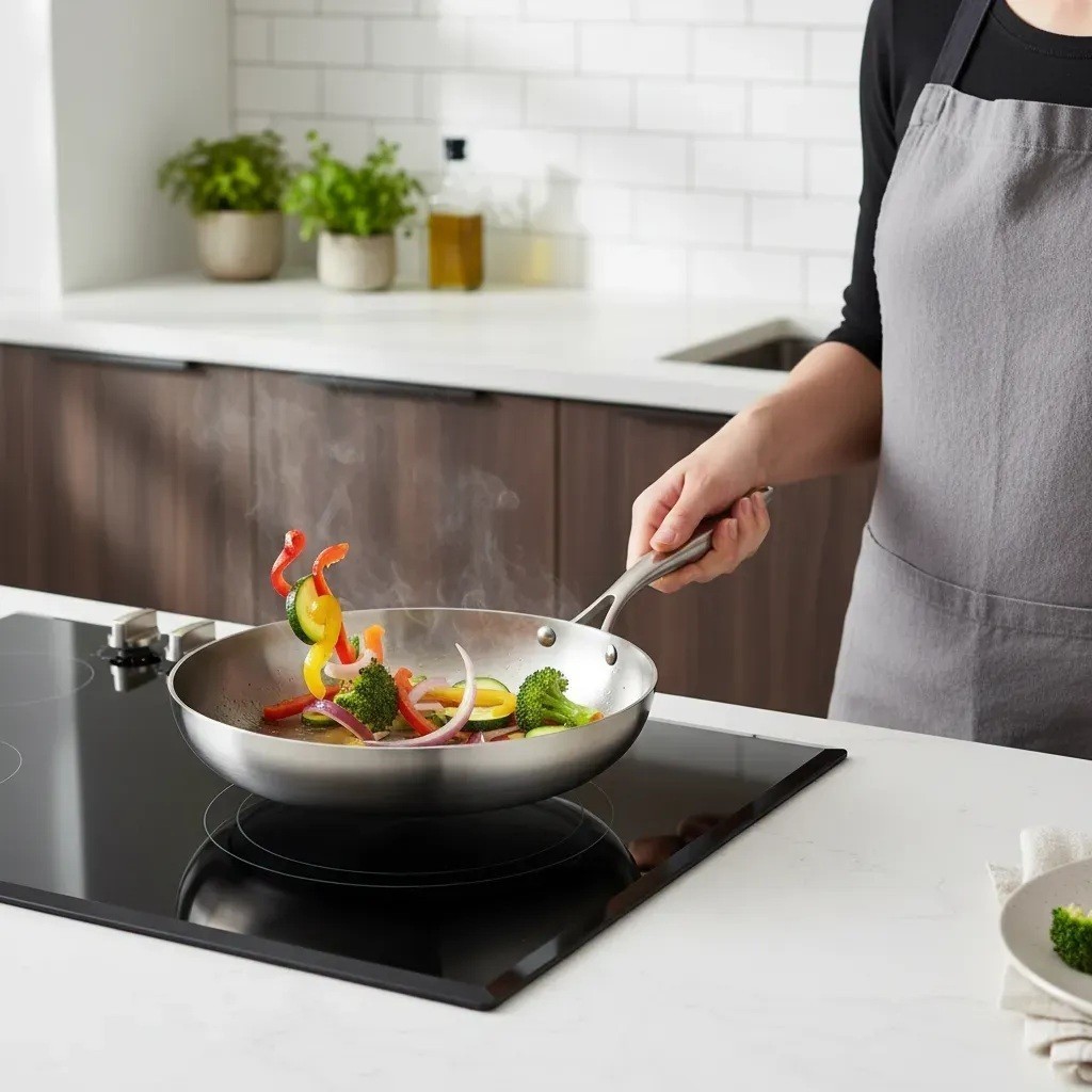 Frigideira Supreme Chef Inox 28cm (Capacidade 2,7 Litros) Cabo em Aço Inox — imagem 2 de 2