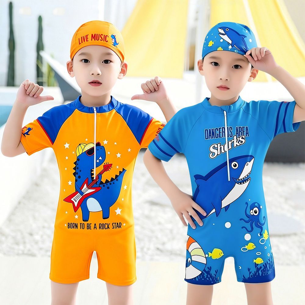 Uma Peça Meninos Roupa De Banho Verão Dos Desenhos Animados Impressão Crianças Maiô Roupas De Surf