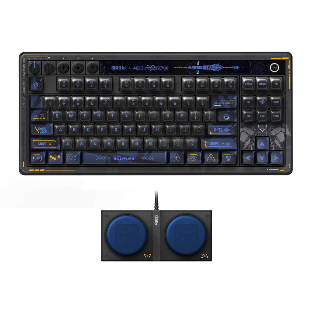 Teclado Mecânico 8BitDo Retro 87-MechaBREAK , Bluetooth/2.4G/USB-C Para Jogos Ho