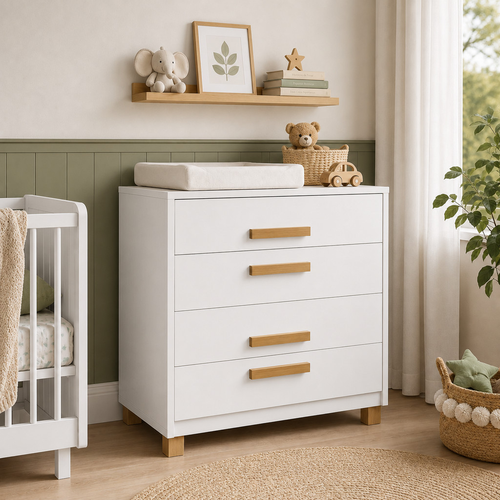 Organizador Multiuso 4 Gavetas Branco para Quarto Casal Solteiro Closet Sala Moderna Premium DESPUMALAR
