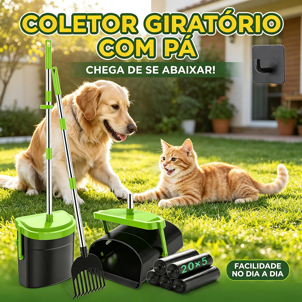 Newpet Pá Coletora Cata Caca de Cachorro Gato Pazinha Coco Pet Coletor Higienico
