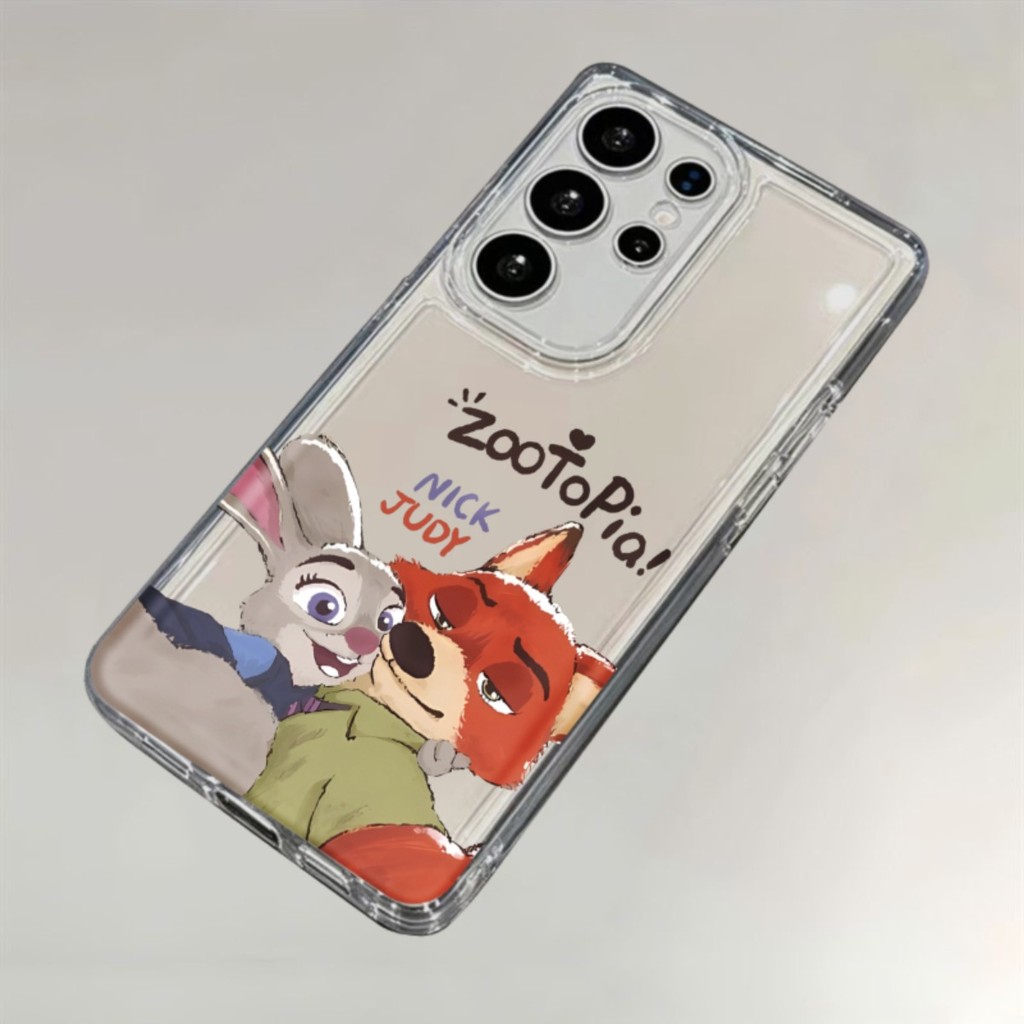 Personagens Zootopia Para Samsung 20 FE Caso S26 S25 S24 S23 S21 S22 Ultra A16 A12 Capa Anti-Queda Macia