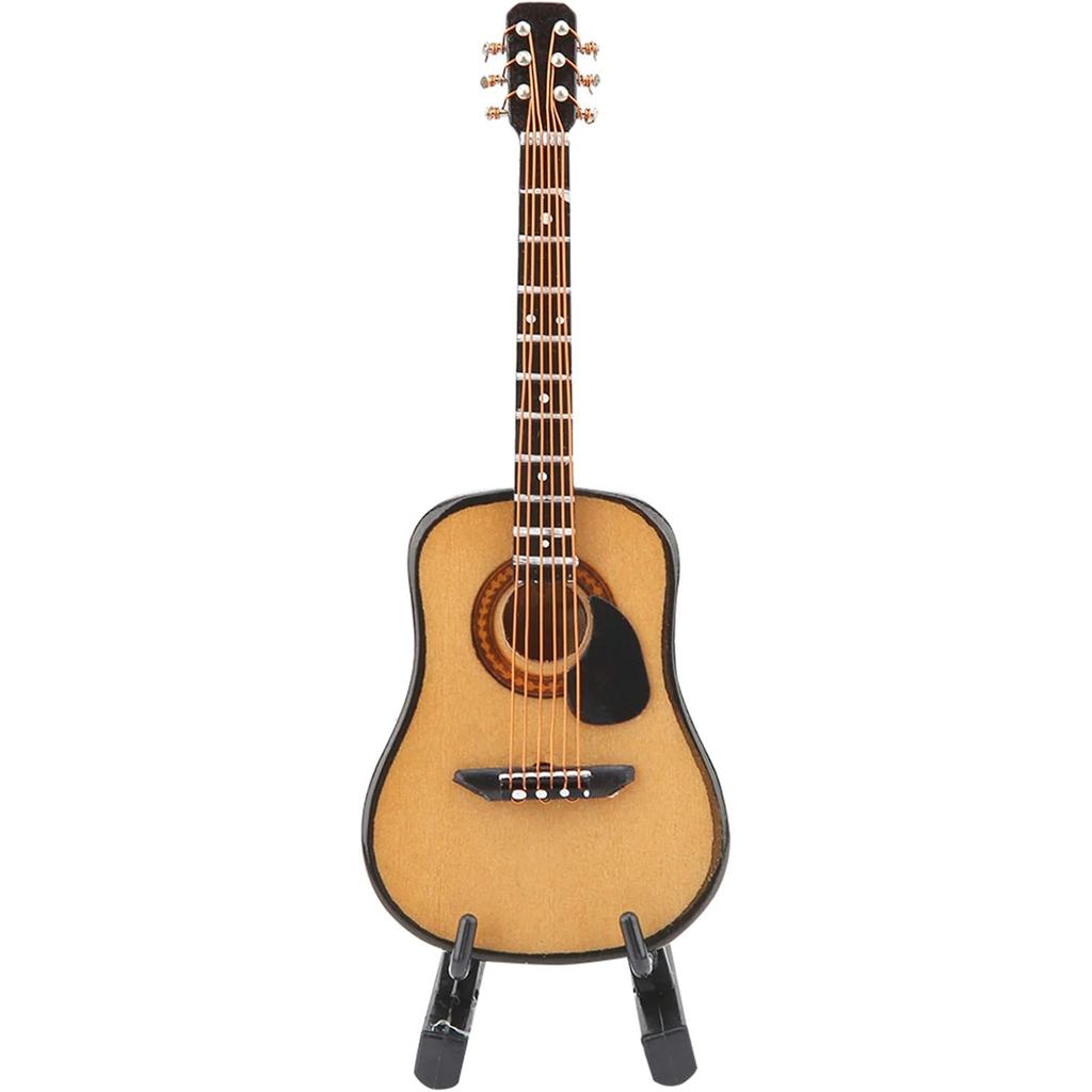 Modelo de Guitarra em Miniatura, Ornamento de Guitarra de Madeira Pequena, Decoração para Bolo em Forma de Guitarra, Mod