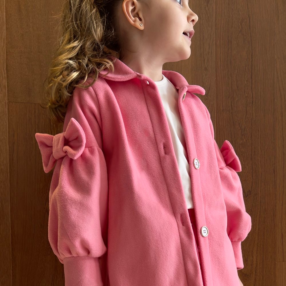 Casaco Infantil Rosa Chiclete Laços Soft TÉRMICO THERMO PETTENATI 50 UV+