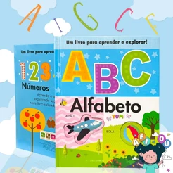 Livro Infantil do Bebê Primeiras Palavras Alfabeto Ilustrado Letras em 3D Capa Dura Premium