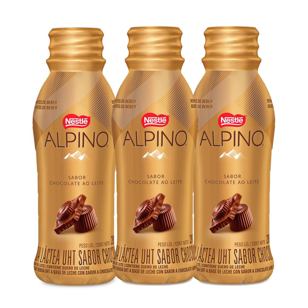Kit 3 Bebida Lactea Alpino Nestlé 280ml