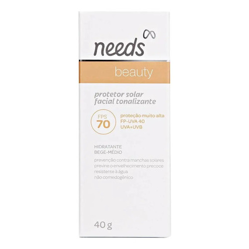 Needs Beauty Protetor Solar Facial Fps 70 Bege Medio 40g Needs Solar Solar Massivo Facial Protetor Solar Needs Creme