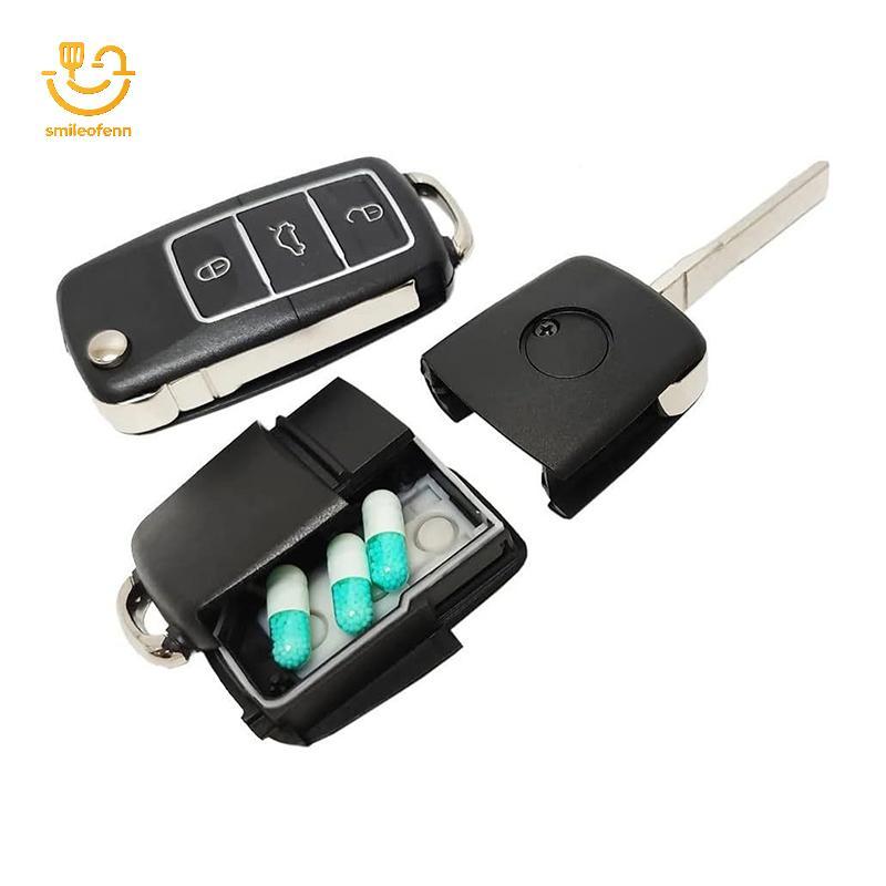 smileofenn Criativo Mini Chave Do Carro Caixa De Segurança Compartimento Secreto Para Pílulas De Dinheiro Armazenamento 