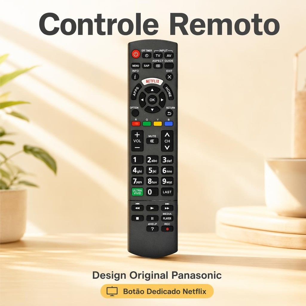 Controle Aikino Compatível Tv Panasonic Tc-32cs600b/ Tc-40cs