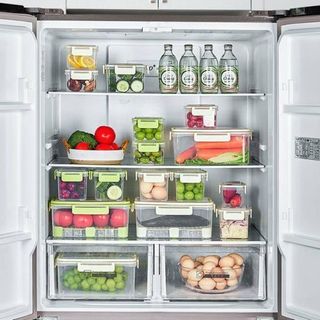 Conjunto Potes Plastico Com Tampa Cesto Organizacao Armazenamento Alimentos Pratico Duravel