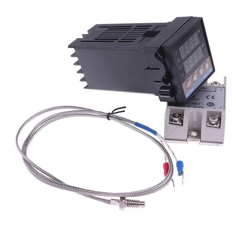 Controlador De Temperatura Bsbl 100-240VAC PID REX-C100 SSR-40A Termopar BL