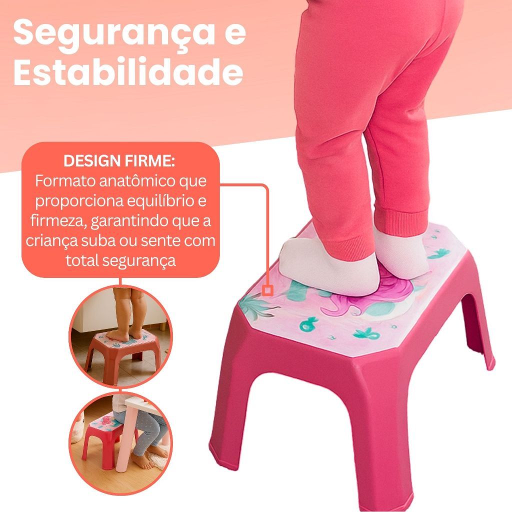 Banquinho Banqueta Infantil Escadinha Label Educativa Banqueta Menino Menina Portátil Brinquedo — imagem 2 de 2