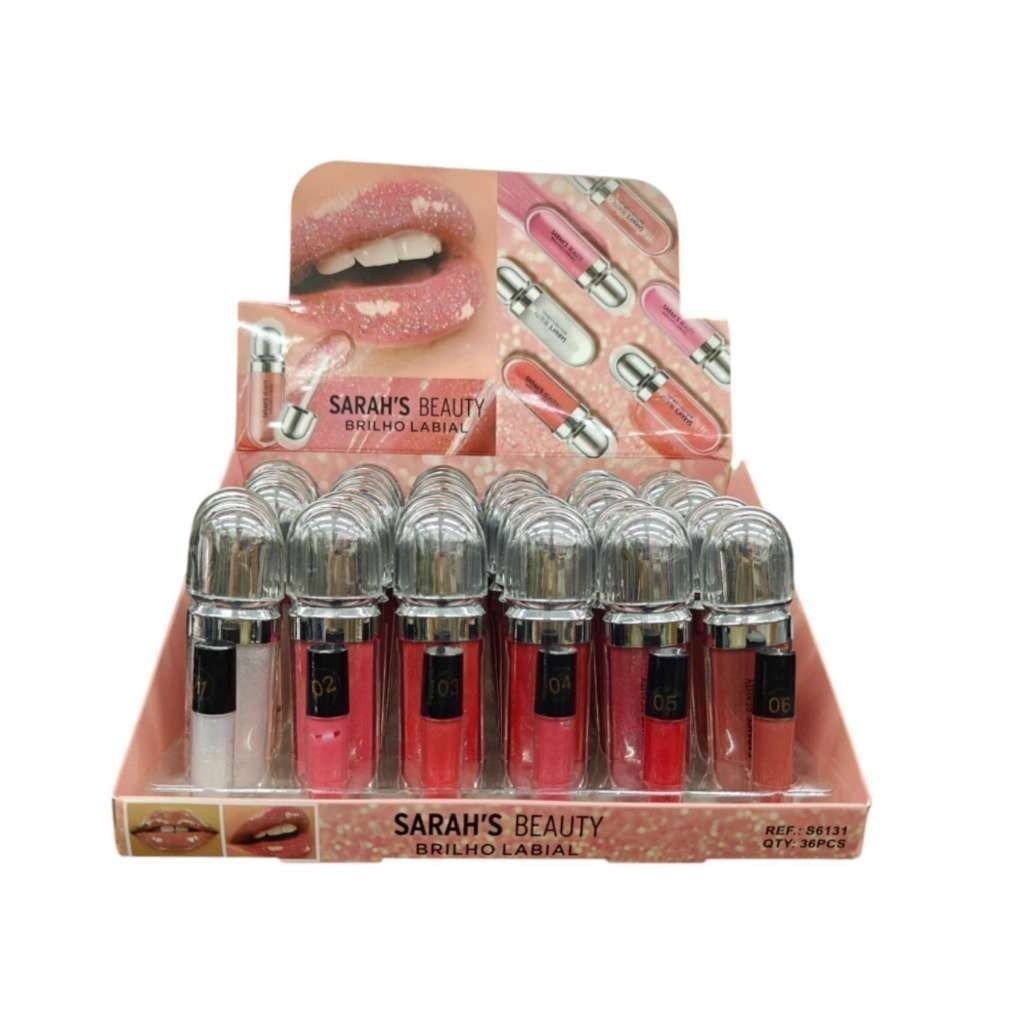 Kit Com 2 Gloss Lip Sarahs Beauty Lip Glos Brilho - S6131 Promoção