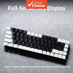 Keycap 68 Teclas Preto Branco ABS Keycaps Perfil OEM MX Cross 60 % Tampas De Teclado Mecânico