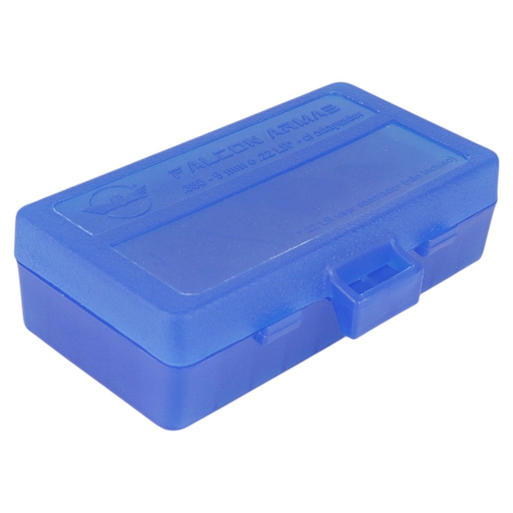 Caixa para Munição Falcon Armas para 50 Munições Cal. .380 - 9mm - .22LR C/ Adaptador