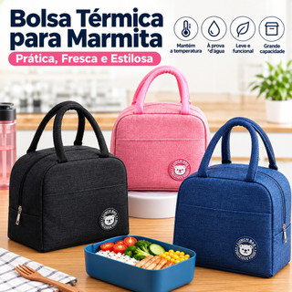 Kit 2 Bolsas Térmicas para Almoço – Marmiteira Impermeável com Isolamento e Alça Prática