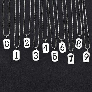 Casal de aço de titânio High-End Street Wear número da sorte pingente colar moda 34 número pingente masculino feminino c