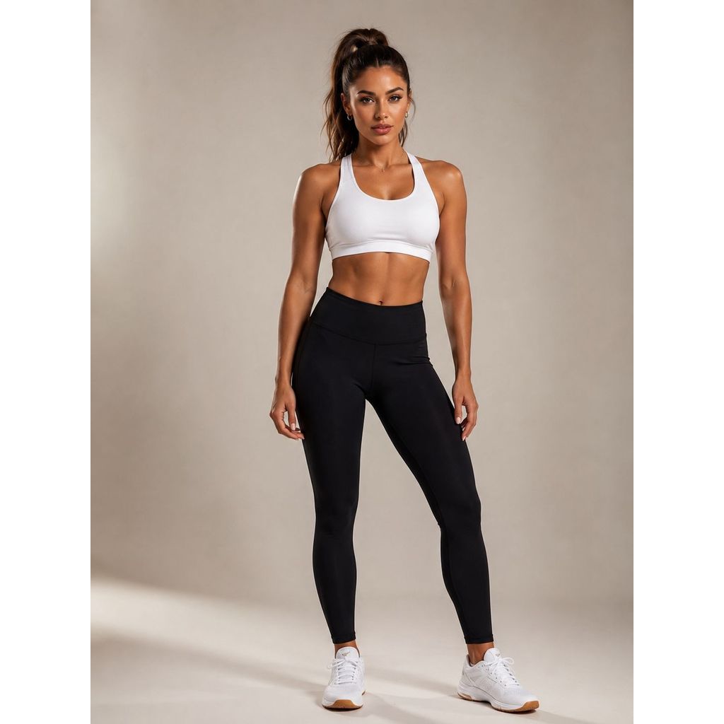 Calça Legging Feminina Preta Cintura Alta Academia Fitness Confortável