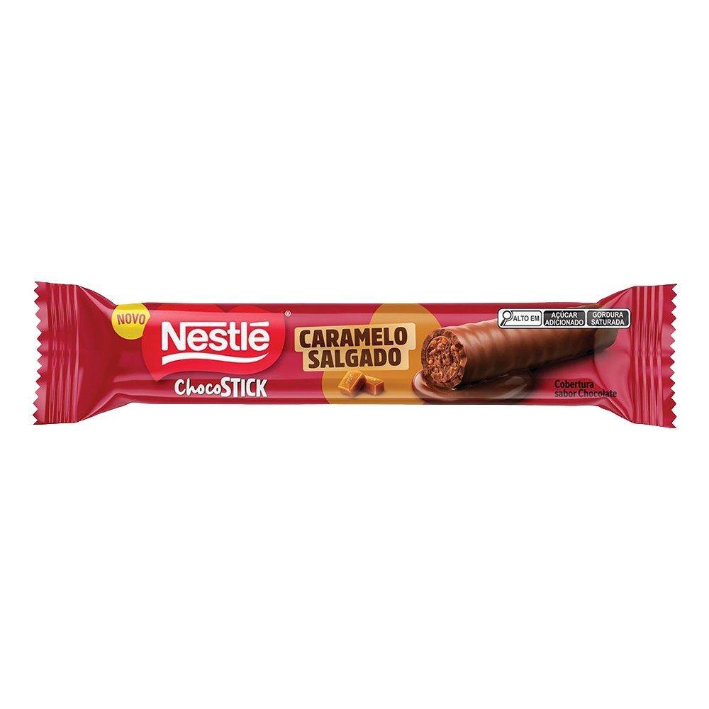 Chocolate Nestlé ChocoStick Caramelo Salgado 24g - Embalagem com 12 Unidades
