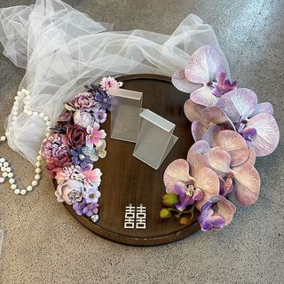Suporte de exibição de sapato de casamento, bandeja redonda estilo chinês, suporte de exibição de sapato de casamento, a