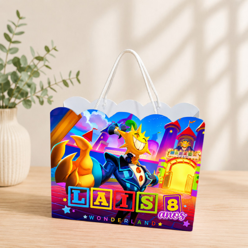 Sacolinha Personalizada Wonderland Roblox Pegue e Monte Lembrancinha Aniversário Infantil Mimos Festa