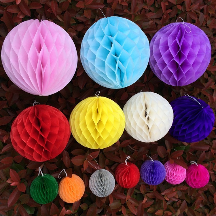 Bola de favo de mel lanterna de papel ornamentos decoração do feriado favo de mel bolas coloridas guirlanda de papel cas