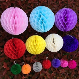 Bola de favo de mel lanterna de papel ornamentos decoração do feriado favo de mel bolas coloridas guirlanda de papel cas
