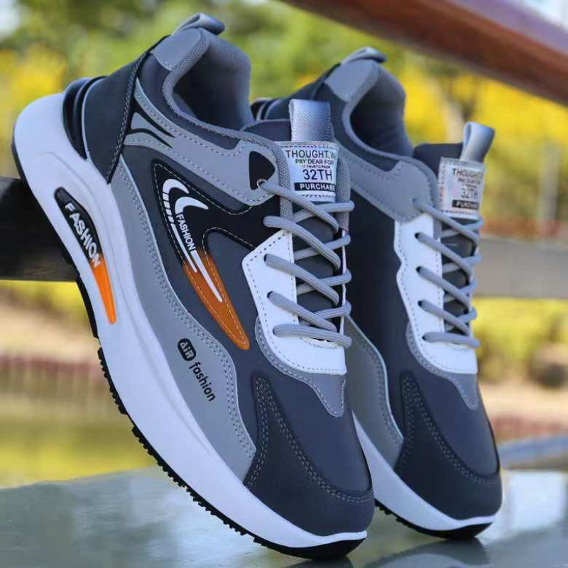 Esportes tênis de corrida masculino couro sola macia impermeável antiderrapante esportes lazer