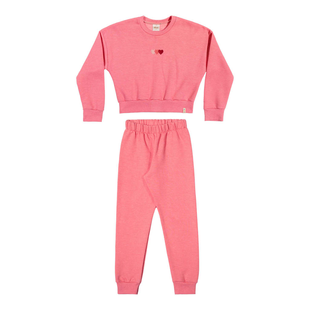 Conjunto Infantil Menina Moletom Colors Elian Rosa