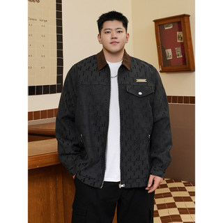 THE PANG Street Wear Plus Size Masculino Wear 2024 Outono Textura Jacquard Jaqueta Casual Masculina Gorda Solta Mais Gor