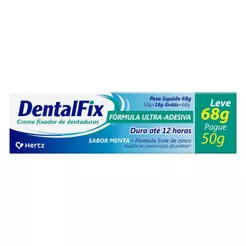 Creme Fixador de Dentaduras DentalFix Sabor Menta 68g Cada
