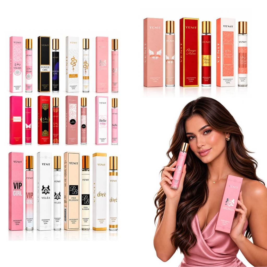 Kit Perfumes Femininos Árabe Oriental Floral Frutal Alta Fixação Venit 32ml