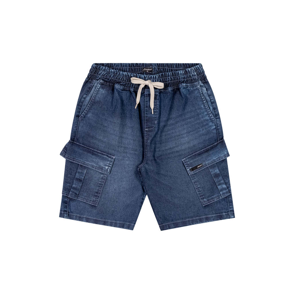 Bermuda Cargo Juvenil Menino Jeans Beats Azul