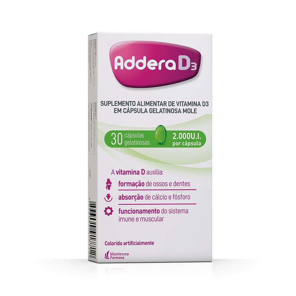 Vitamina D Addera 2000UI - 30 Cápsulas Gelatinosas