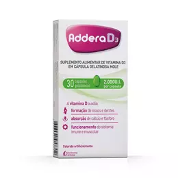 Vitamina D Addera 2000UI - 30 Cápsulas Gelatinosas