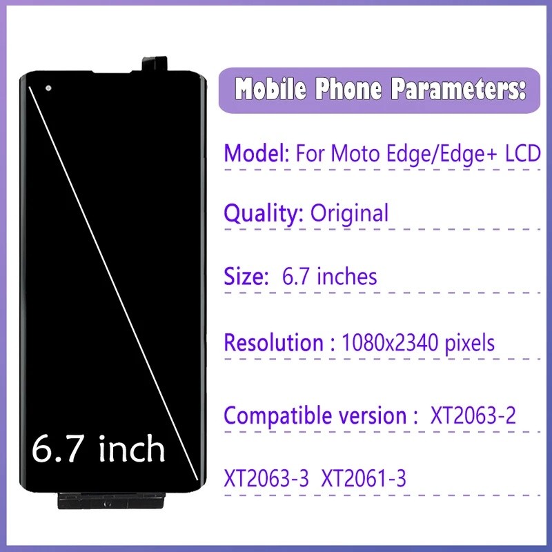 Amoled Para Motorola moto edge + LCD XT2061-3 Digitador Da Tela De Toque Display