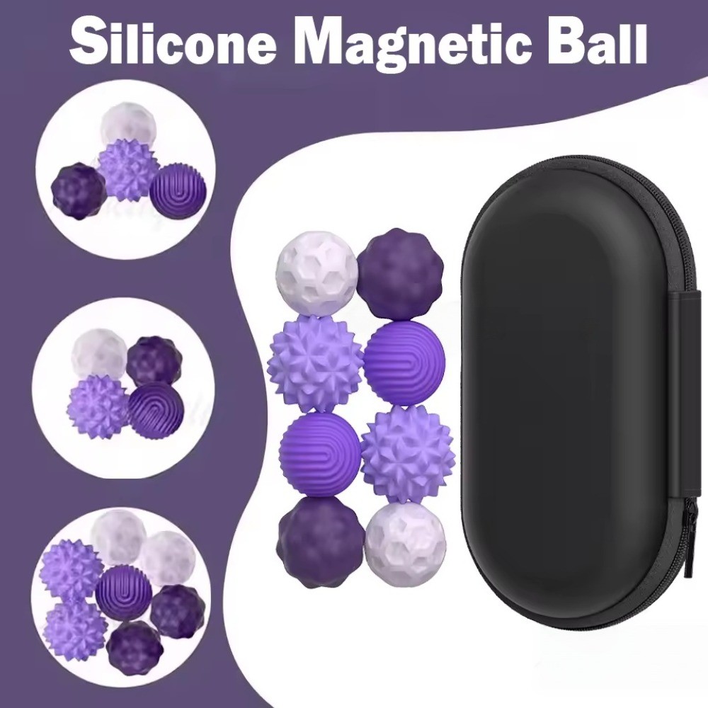 4-8 Pçs/Saco Brinquedos Sensoriais Silicone Bola Magnética Sensorial De Sucção Brinquedo De Descompressão Para Aliviar A