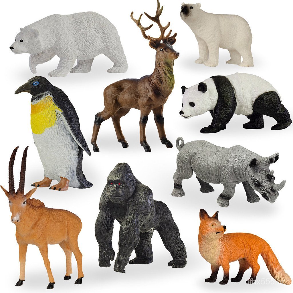 Brinquedo infantil que simula animais selvagens: orangotango, pinguim, panda gigante, educativo e interativo para a inte