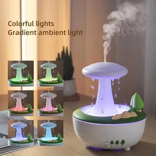 Umidificador De Óleo Essencial De Névoa De Gota De Chuva , Difusor De Aroma De Cogumelo Florestal , Lâmpada De Humor LED