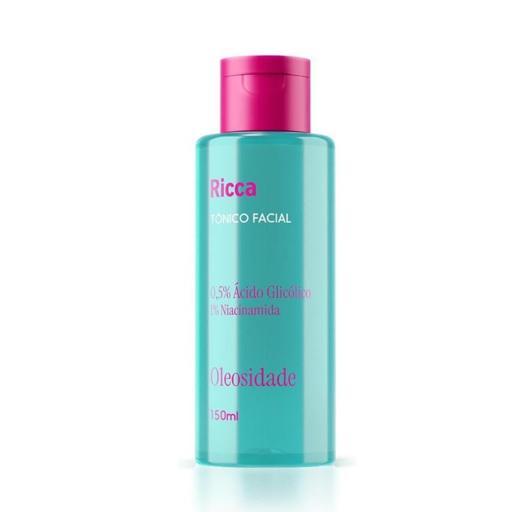 Tônico Facial Ricca 150ml Ácido Glicólico e Niacinamida Controle de Oleosidade